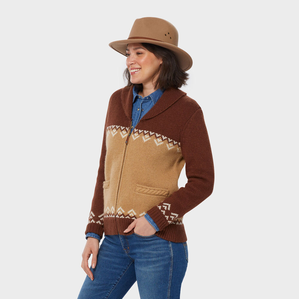 Women's Woolpaca Zip-Front Jacquard Cardigan Main Image