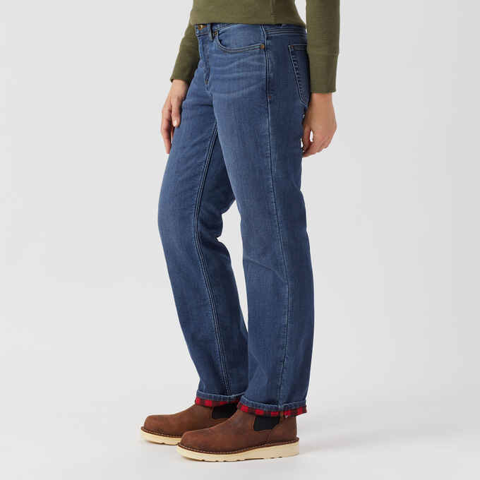 Women's Daily Denim Lined Straight Leg Jeans | Duluth Trading Company
