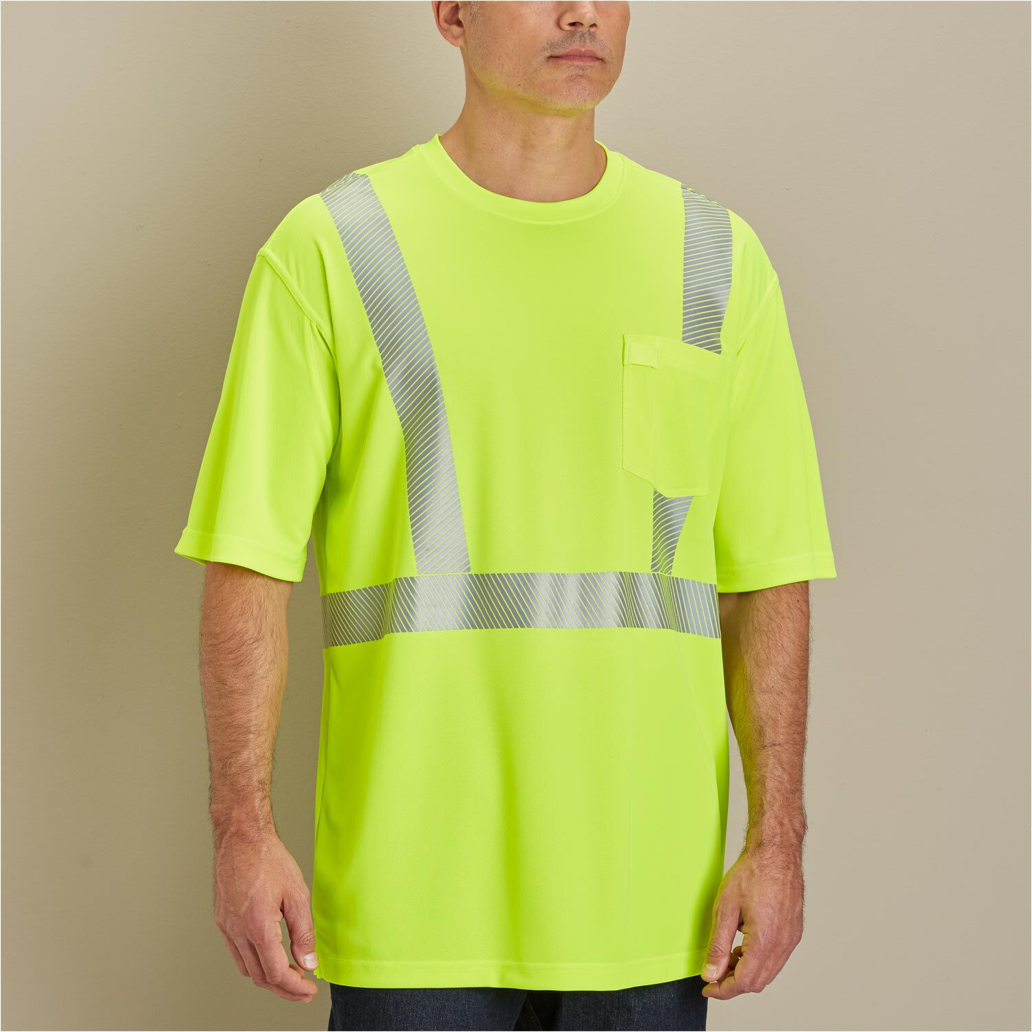 Men's Hi-Vis Class 2 Short Sleeve T-Shirt with Pocket | Duluth 