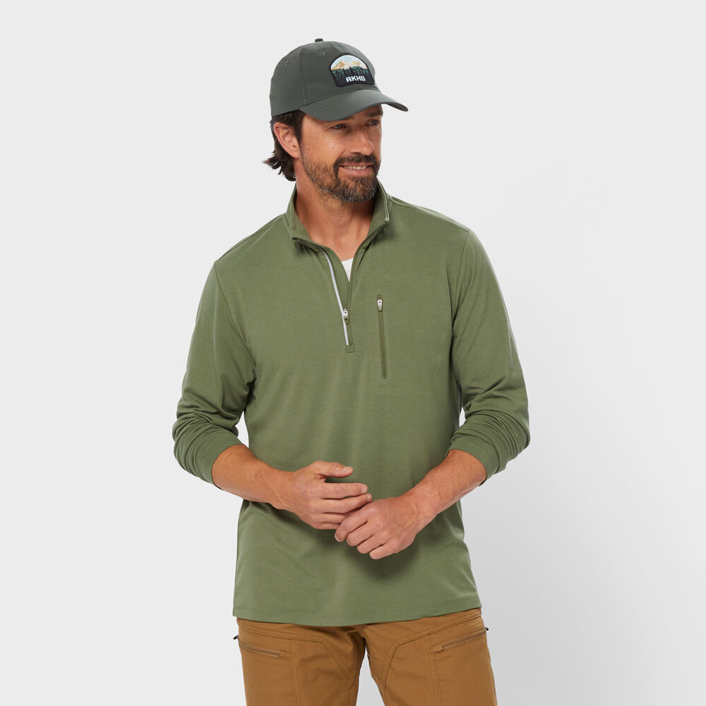 Men's AKHG Renew Bamboo 1/4 Zip Mock Main Image
