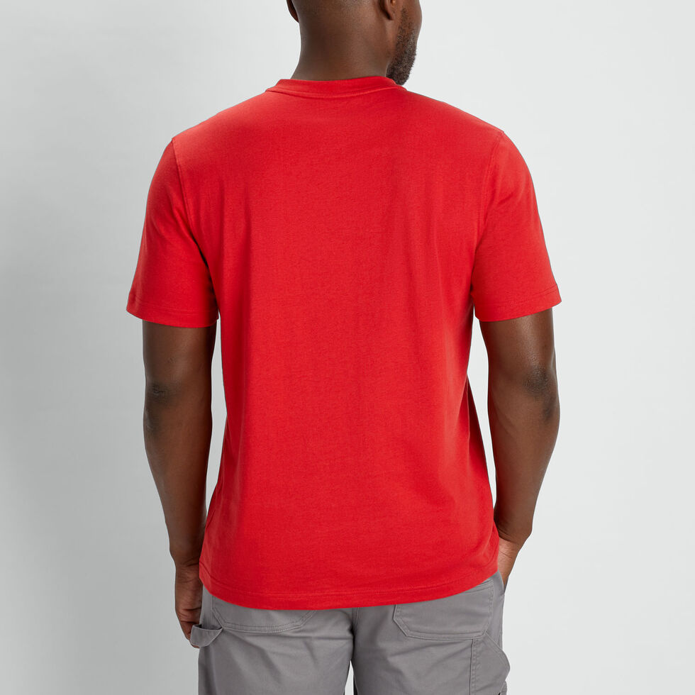Mens Red Full Sleeve Henley Tape Neck Shirt