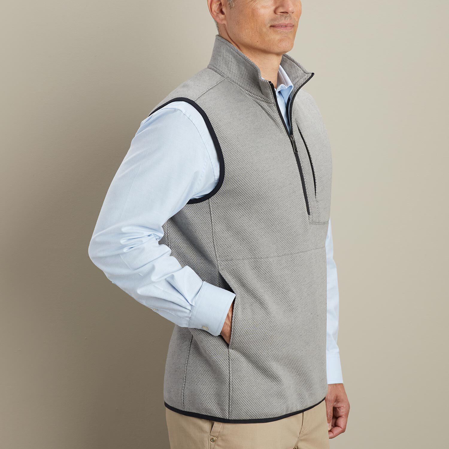 Men's Threshold Fleece Half Zip Vest | Duluth Trading Company