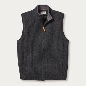 Men's Shetland Wool Windproof Full-Zip Sweater Vest