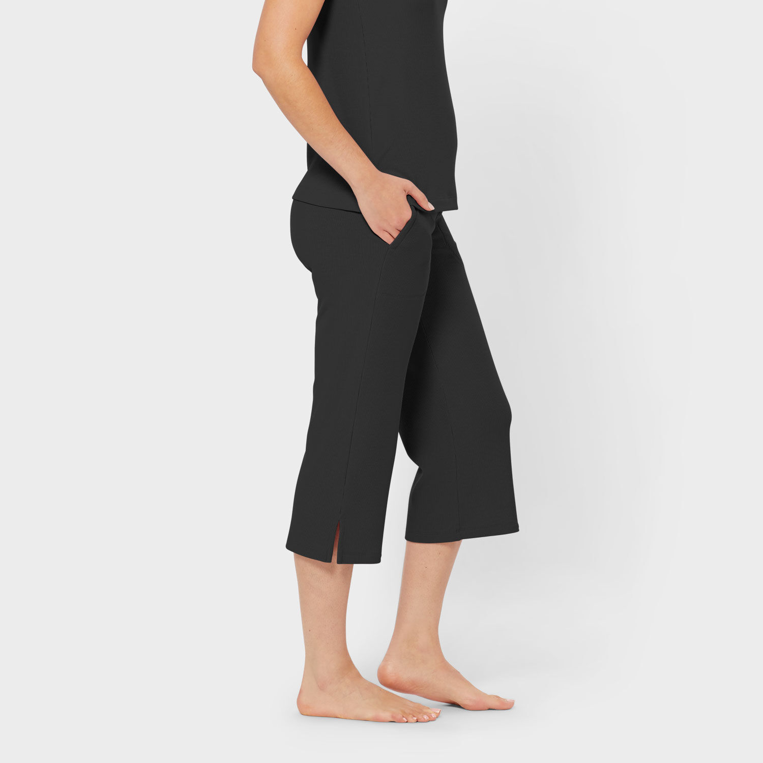 Women's Dang Soft Rib Relaxed Leg Sleep Capris | Duluth Trading