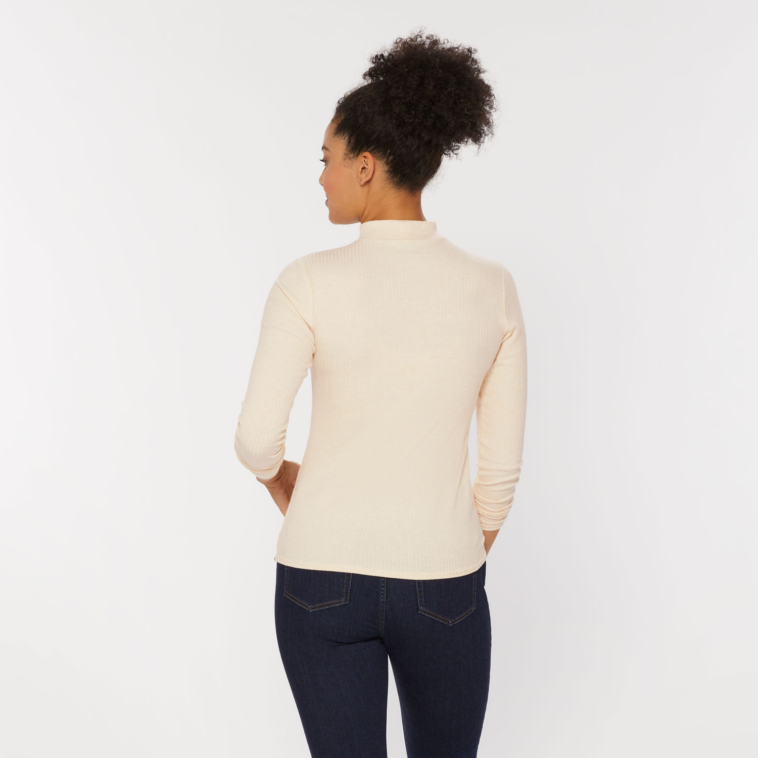 Women's Layering Rib Mockneck Long Sleeve Shirt