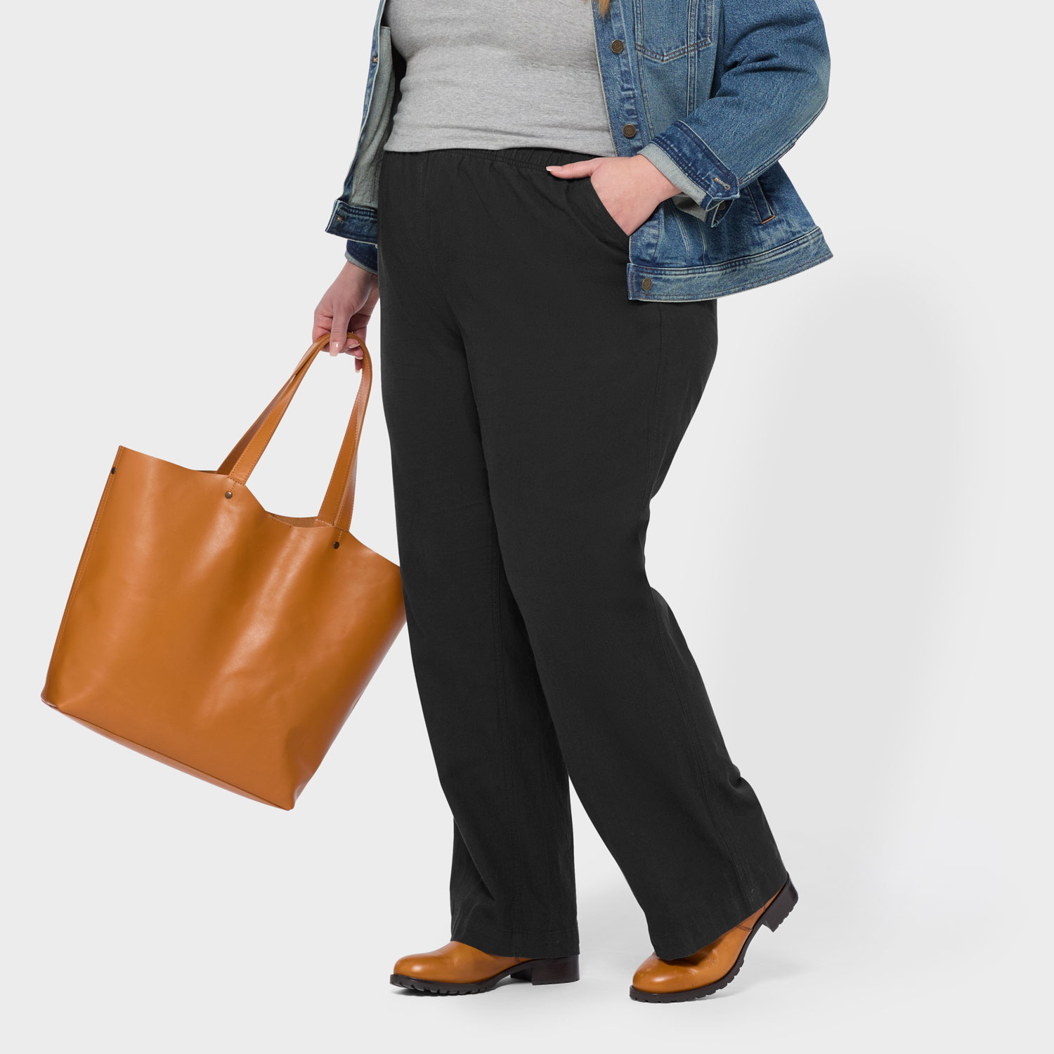 Women's Plus Artisan Hemp Relaxed Leg Pull-On Pants - image 3