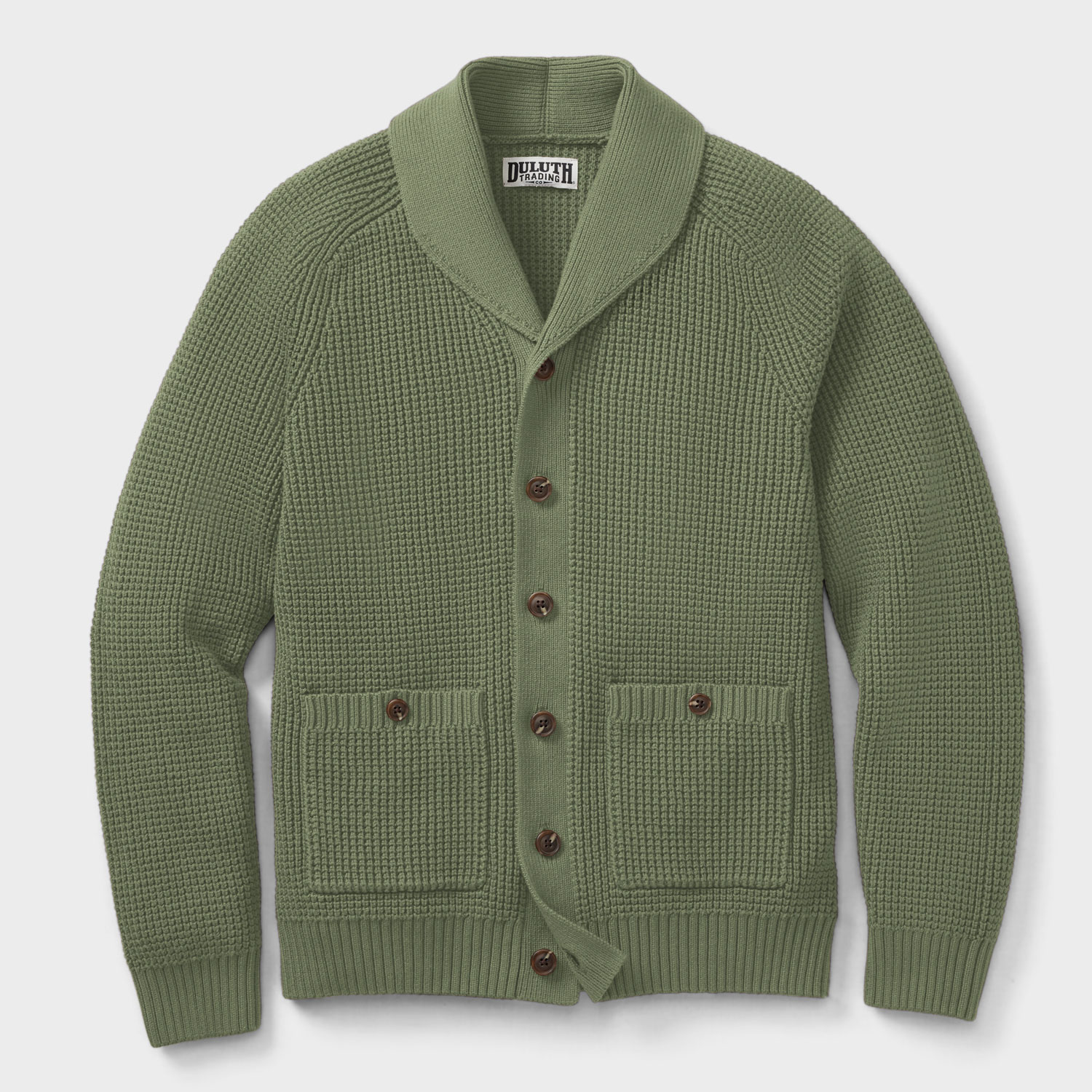 Men's Burly Retirement Shawl Collar Waffle Cardigan | Duluth