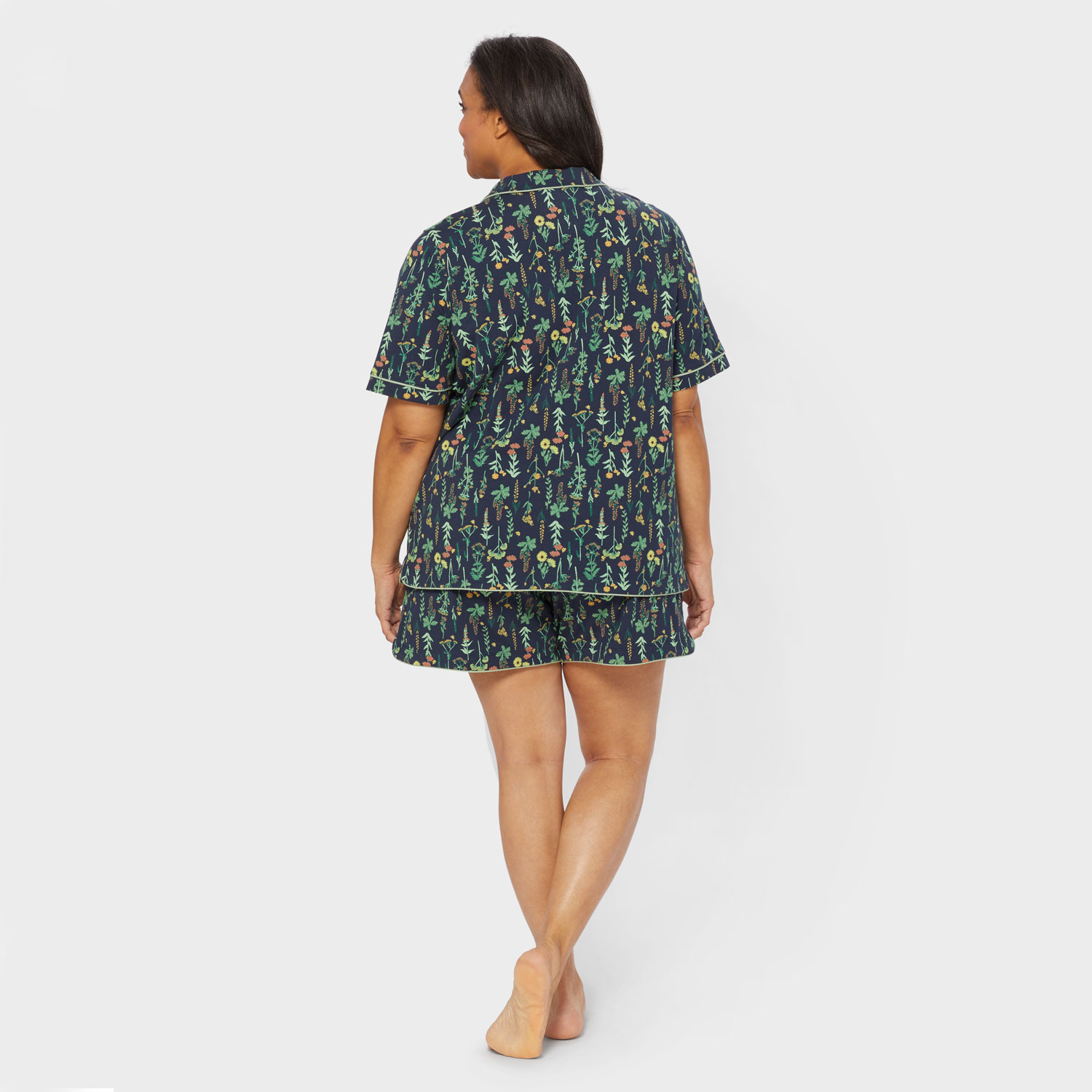 Women's Plus Cotton Knit Printmaker Short Pajama Set