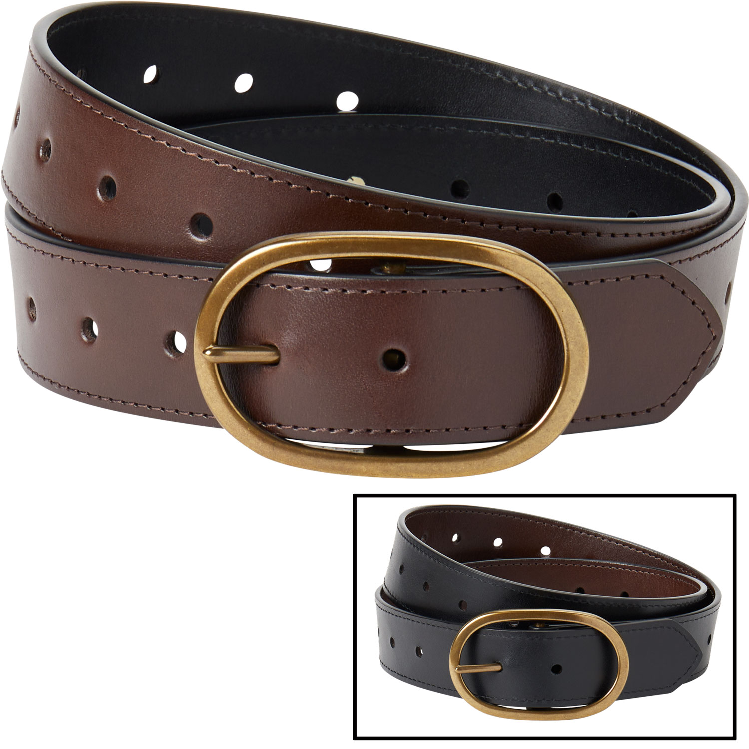 Reversible H Full grain Cow Leather Womens Belt Replacement Belt