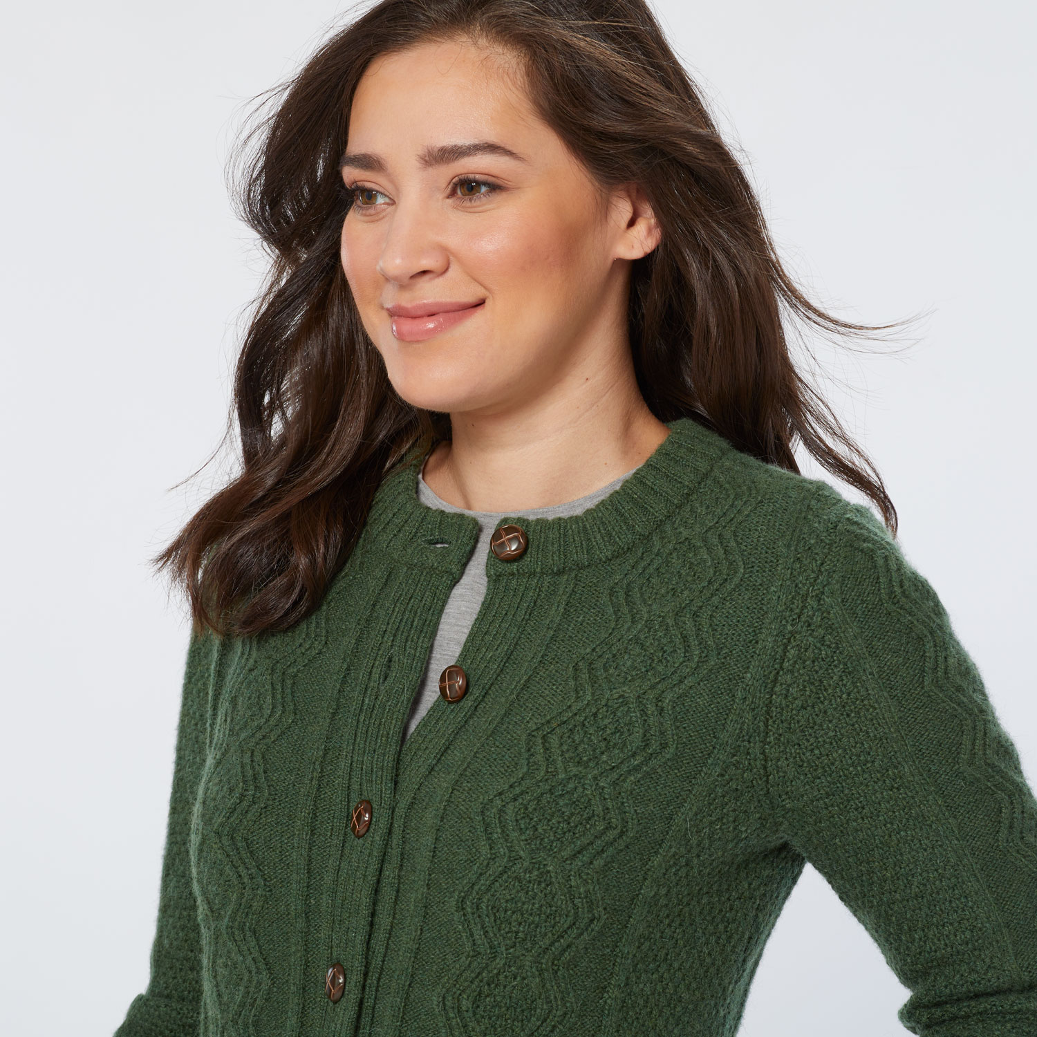 Women's Woolpaca Crew Cable Cardigan Sweater