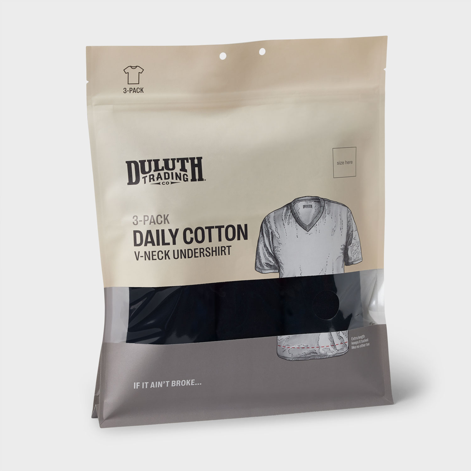 Men's Daily Cotton V-Neck Undershirt 3-Pack - image 4