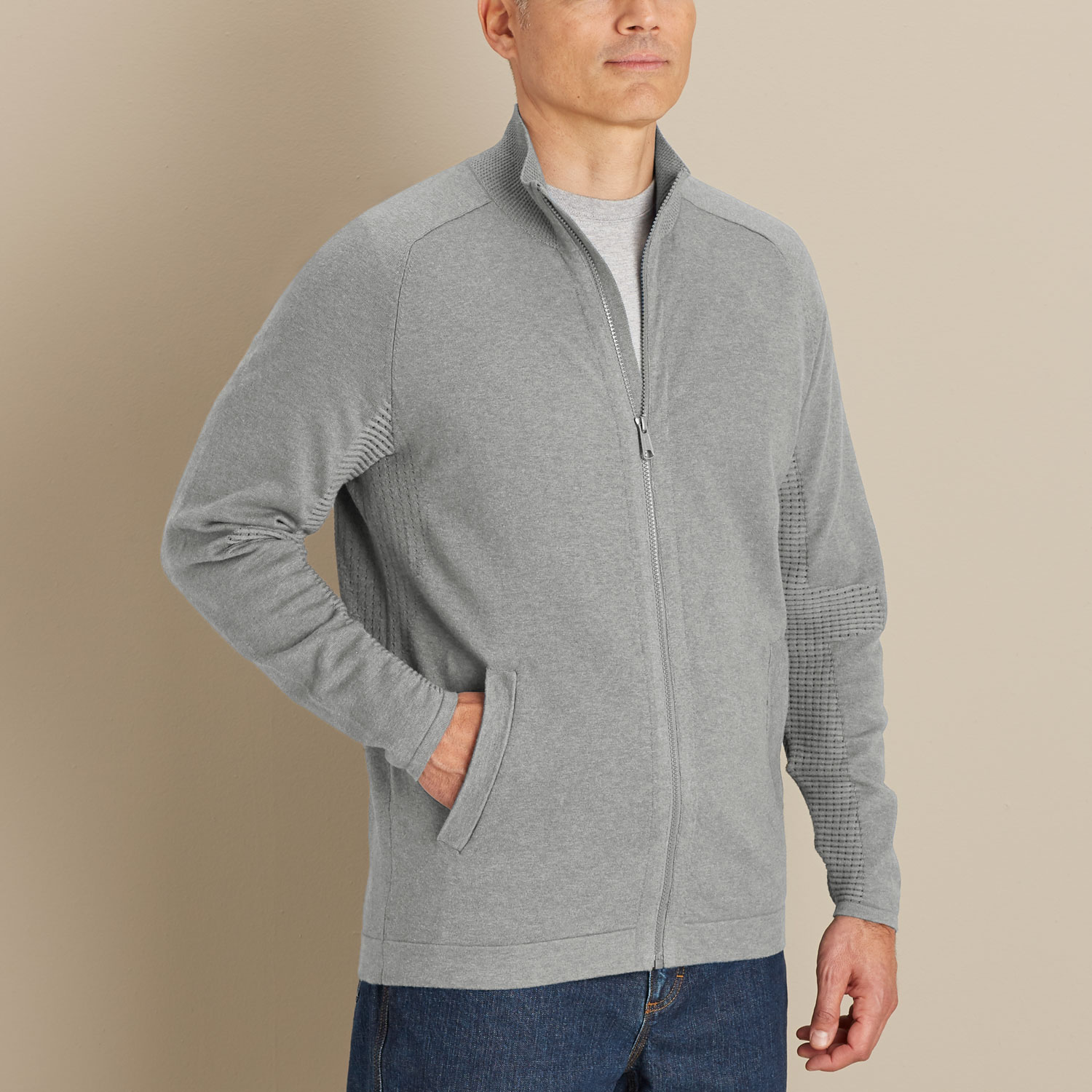 JetSweater All Day Comfort Full Zip Mock Sweater | Duluth Trading