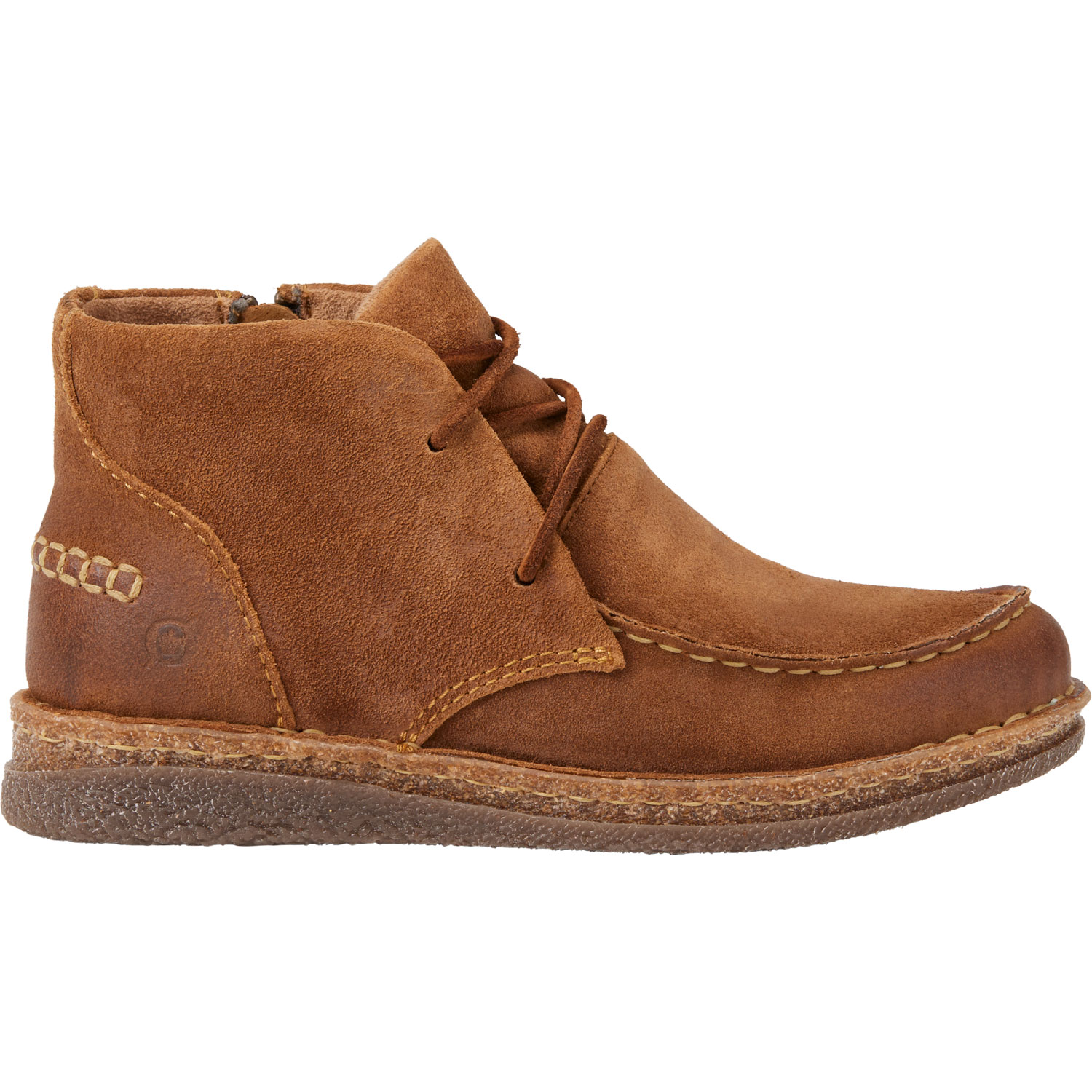 Born Analia Lace Up Suede Leather Boots Side Zip Chukka Size 38/7.5‎ Born® Analia Moc-Toe Lace-Up Ankle Bootie | HSN main image 3