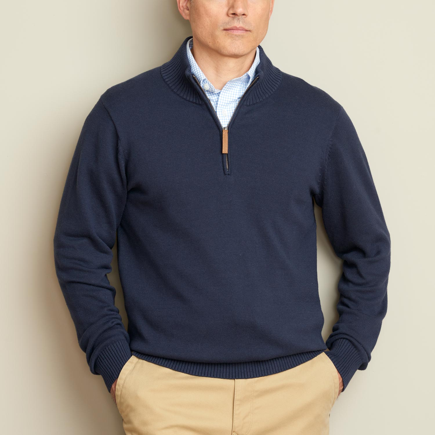 Men's Strongarm Cotton 1/4 Zip Mock Sweater | Duluth Trading