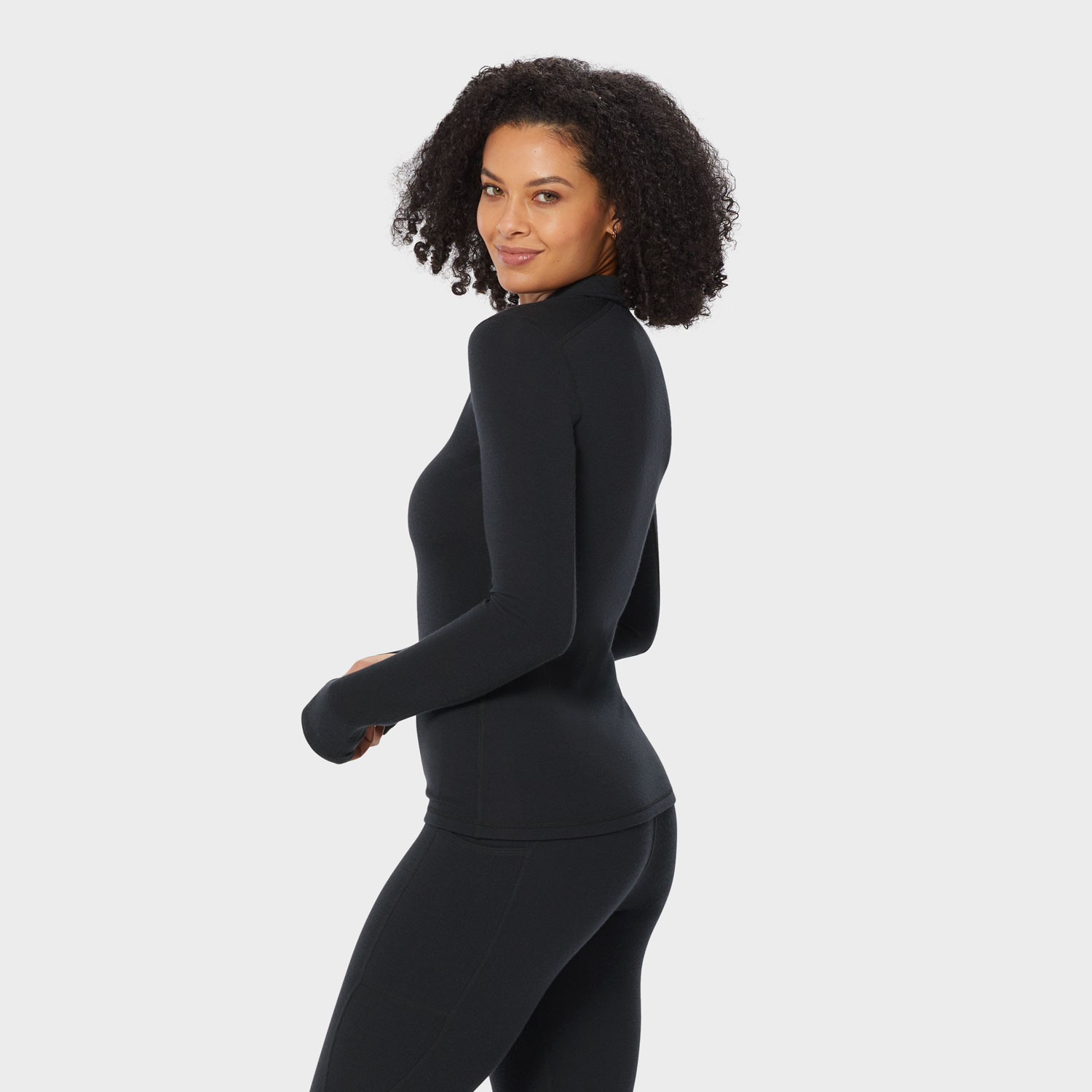 Women's Wickerino Wool Base Layer 1/4 Zip Top - image 3