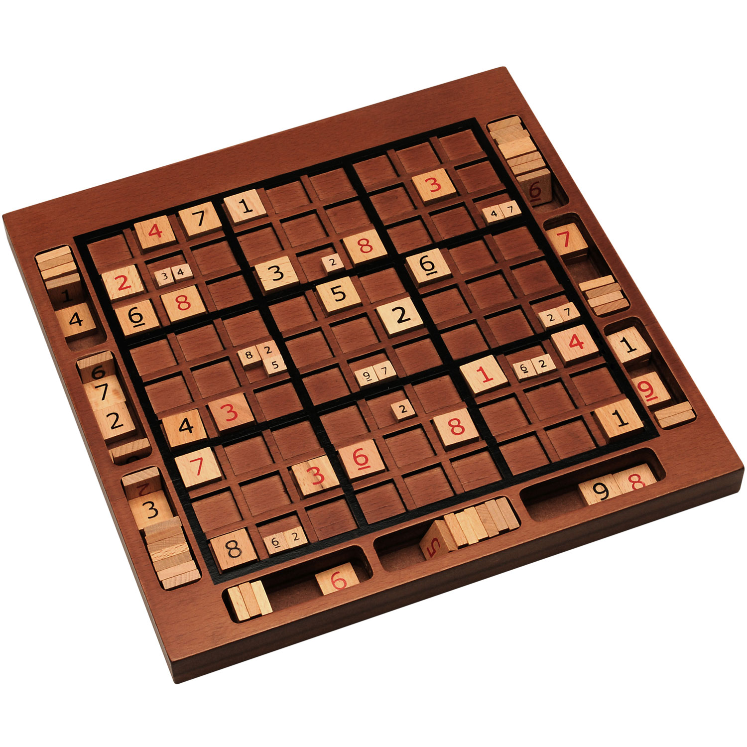 Andux Zone Sudoku Scatola Da Gioco 3-in-1 In Legno – 4x4, 6x6, 9x9 Con 320 Puzzle Inclusi – Blu