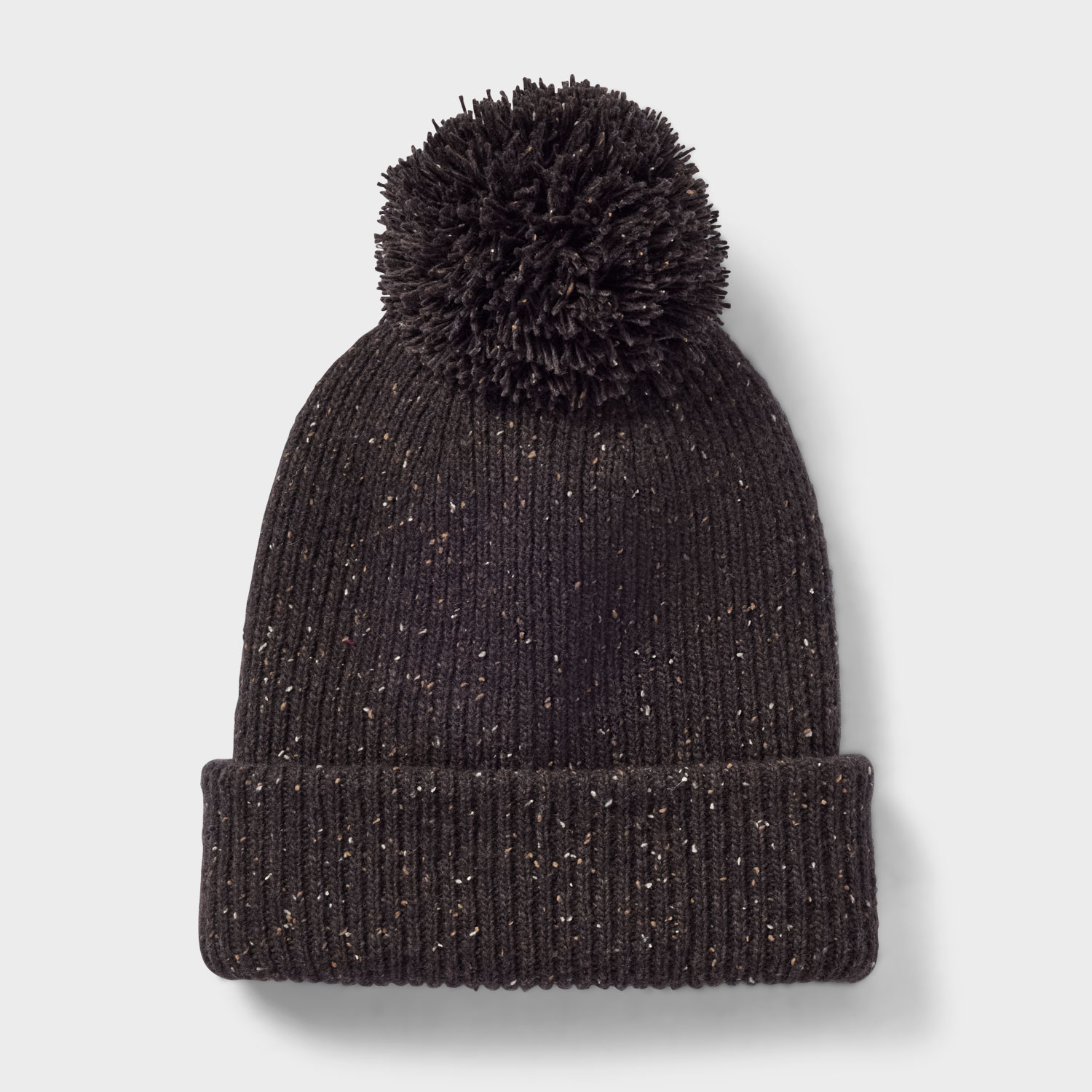 New Ribbed Knit Pom-Pom Beanie - Black - Includes Box Black Pom Beanies – Melina main image 3