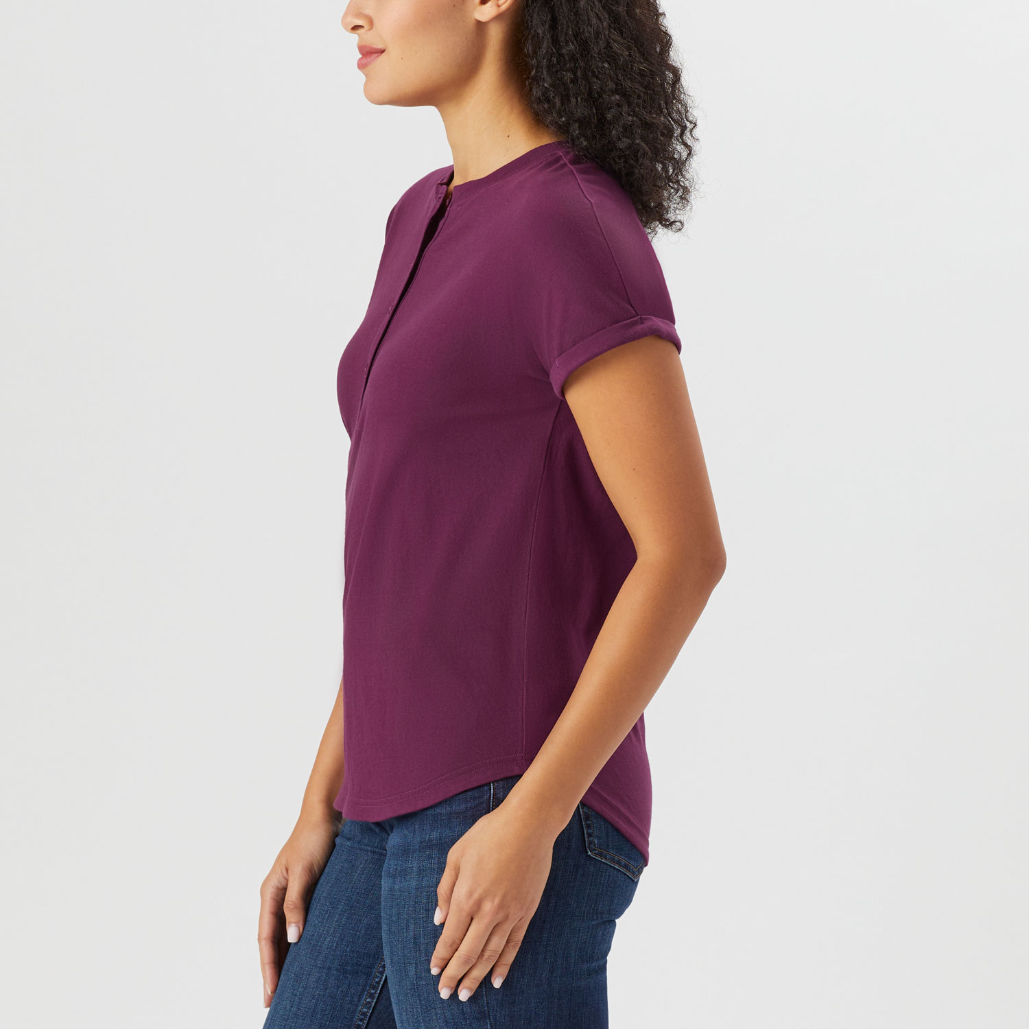 Women's Lightweight Longtail T Short Sleeve Henley - image 3