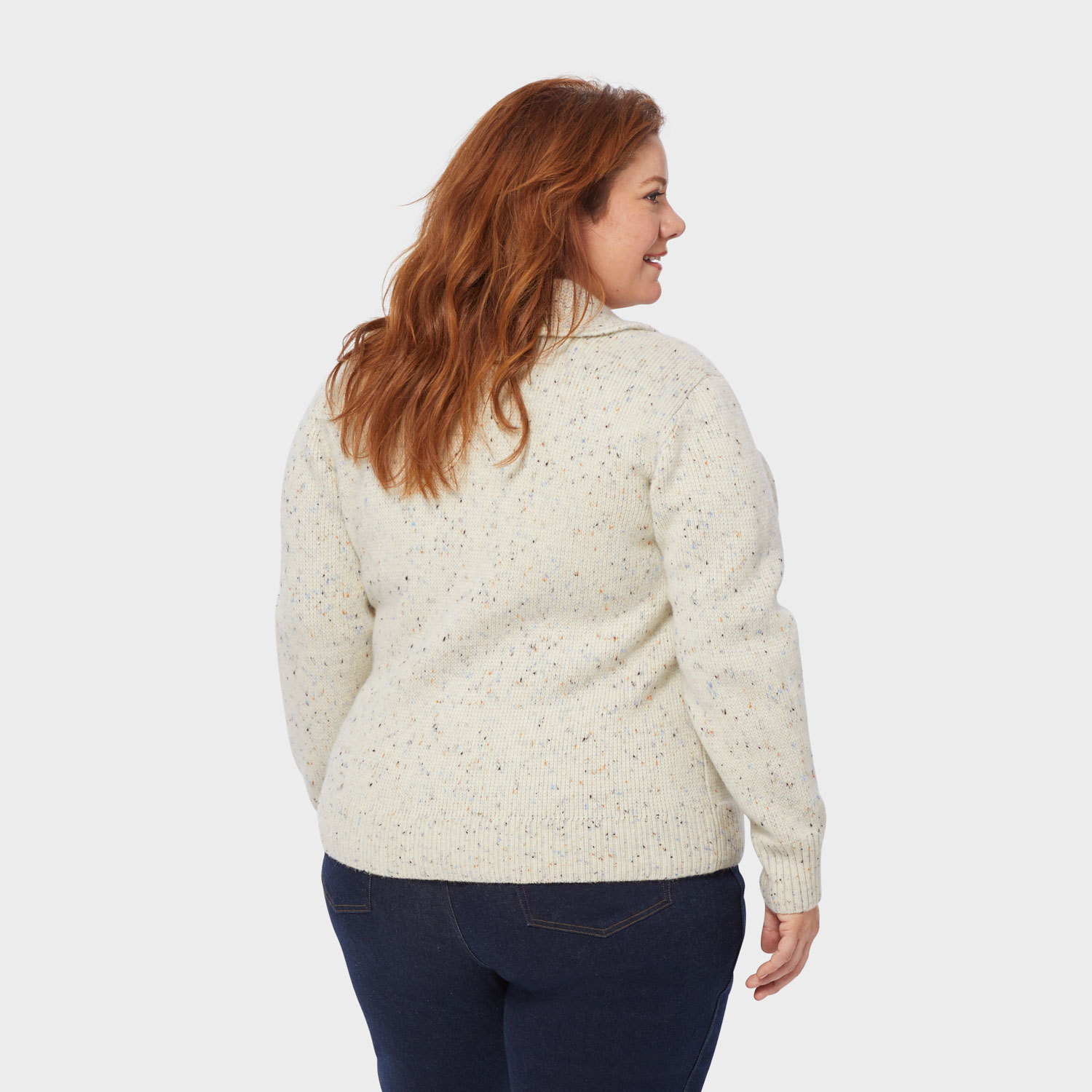 Women's Plus Woolpaca Zip-Front Jacquard Cardigan - image 2