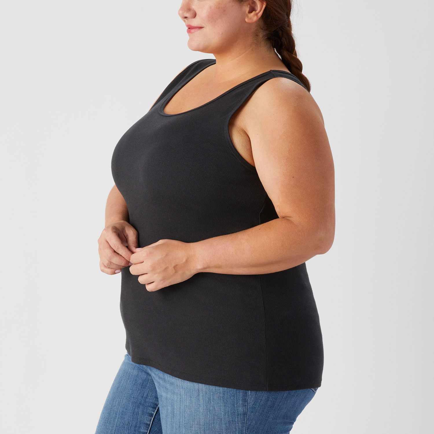 Women's Plus No-Yank Rib Tank