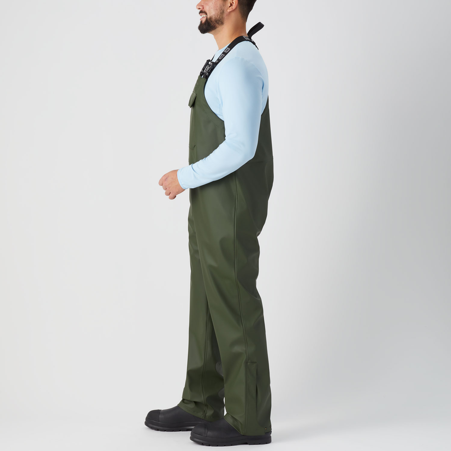 Men's 40 Grit PU Rain Bib Overalls - image 3