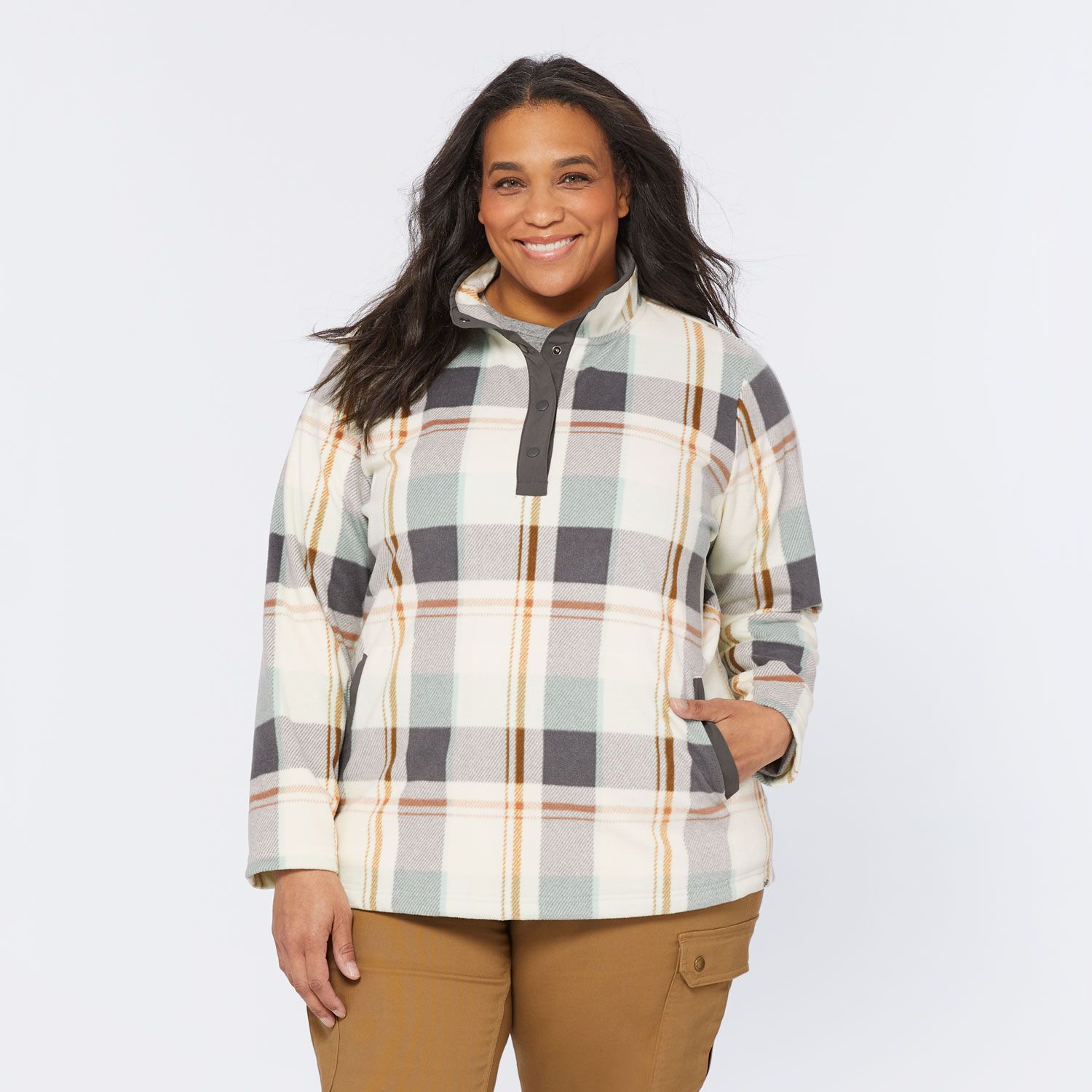 Women's Plus Doubleback Printed Fleece Pullover | Duluth Trading