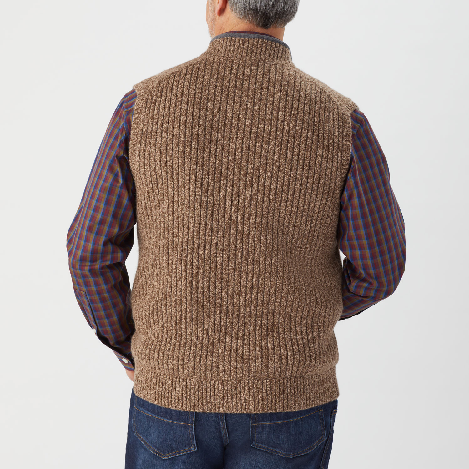 Duluth Trading Co. Men's Shetland Wool Windproof Zip Sweater 
