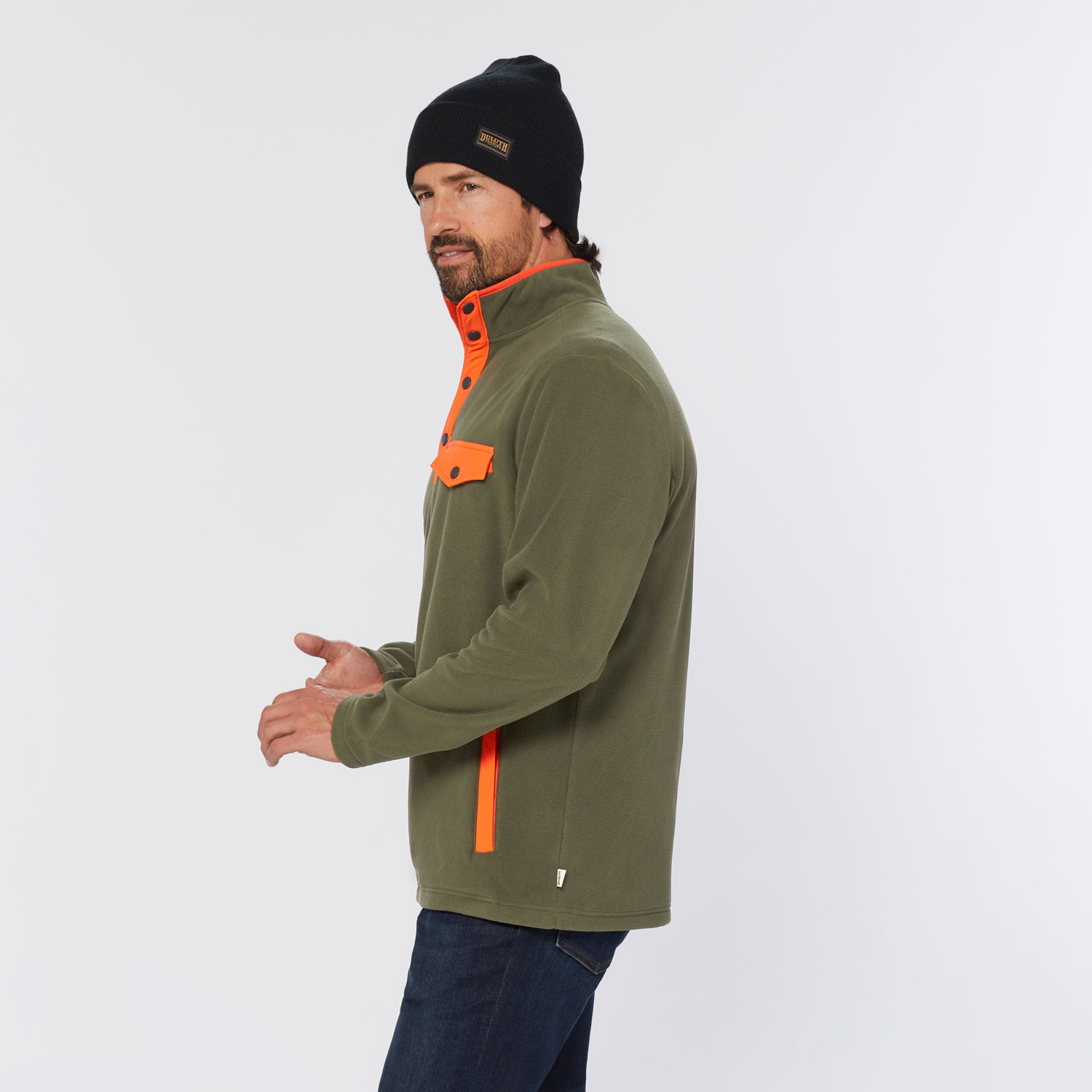 Men's Doubleback Fleece Button Mock Pullover - image 3