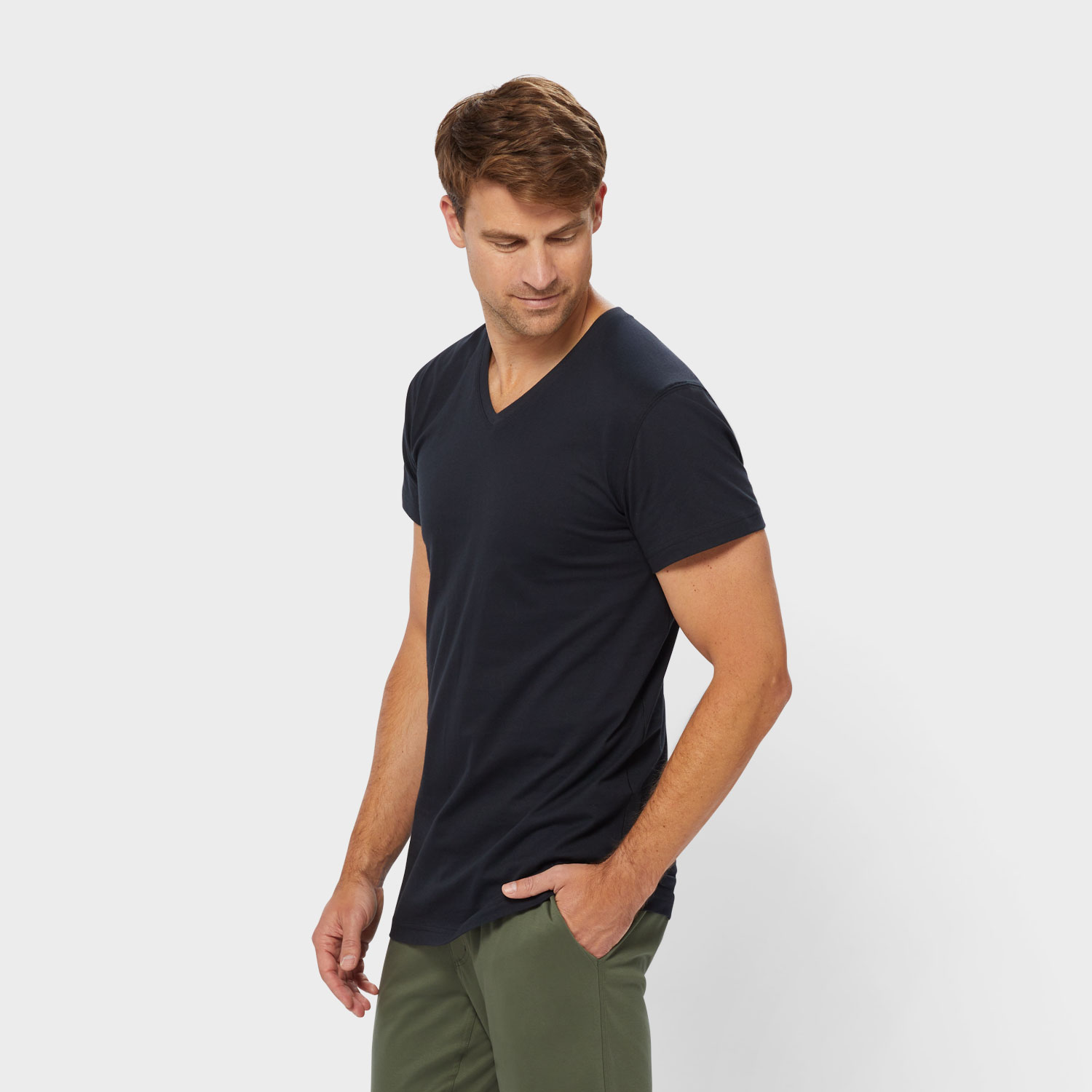 Men's Daily Cotton V-Neck Undershirt 3-Pack - image 3