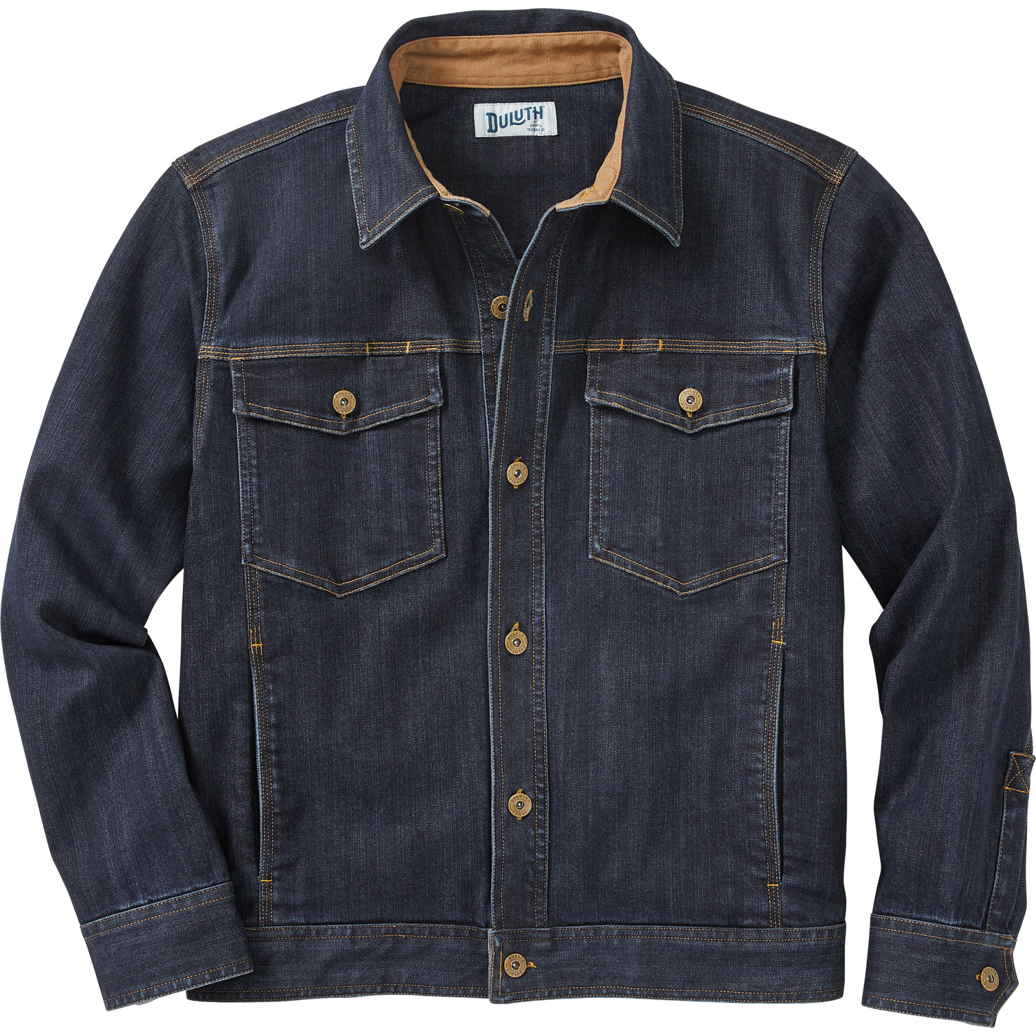 Men’s Double Flex Denim Standard Fit Trucker Jacket | Duluth Trading ...