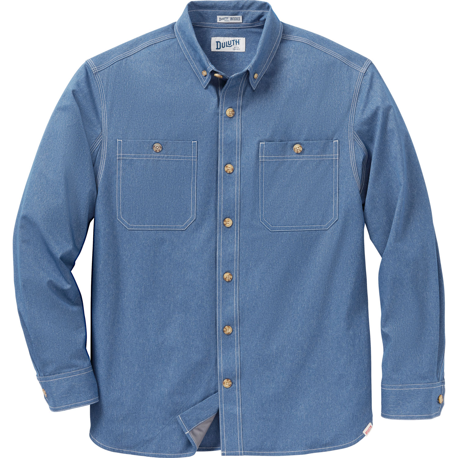 Men’s Duluth Untucked Bush Pilot Chambray LS Shirt | Duluth Trading Company