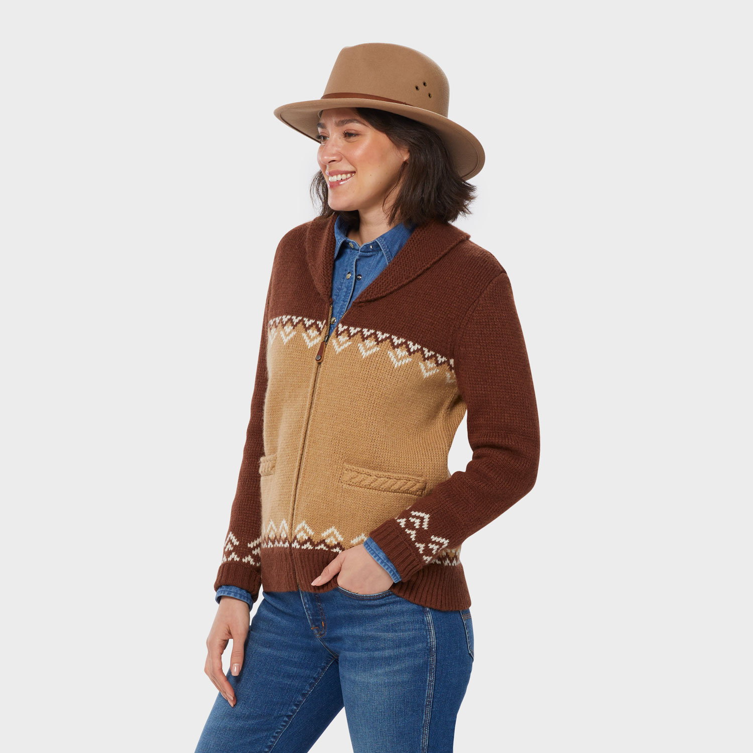 Women's Woolpaca Zip-Front Jacquard Cardigan - image 3