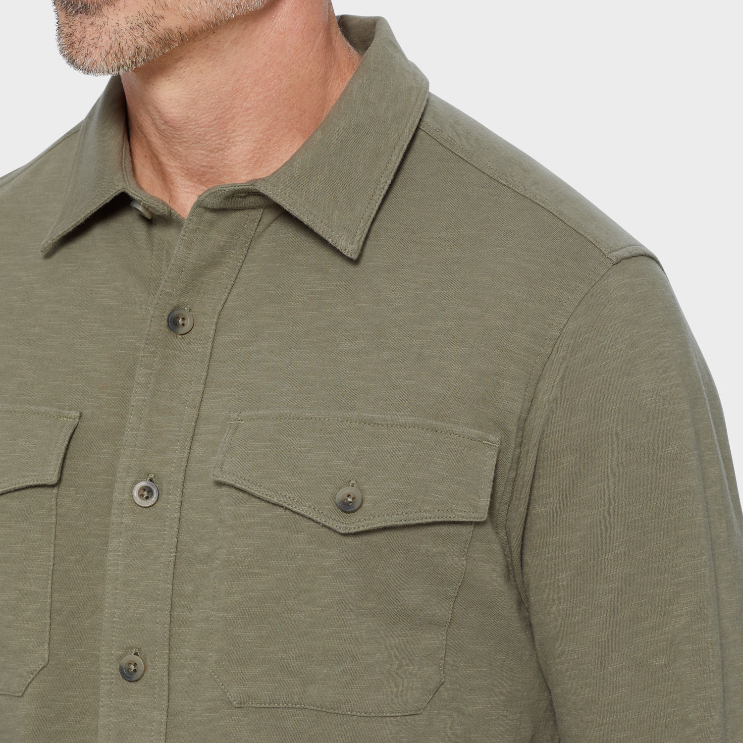 Men's Knit Button Down Shirt - image 4