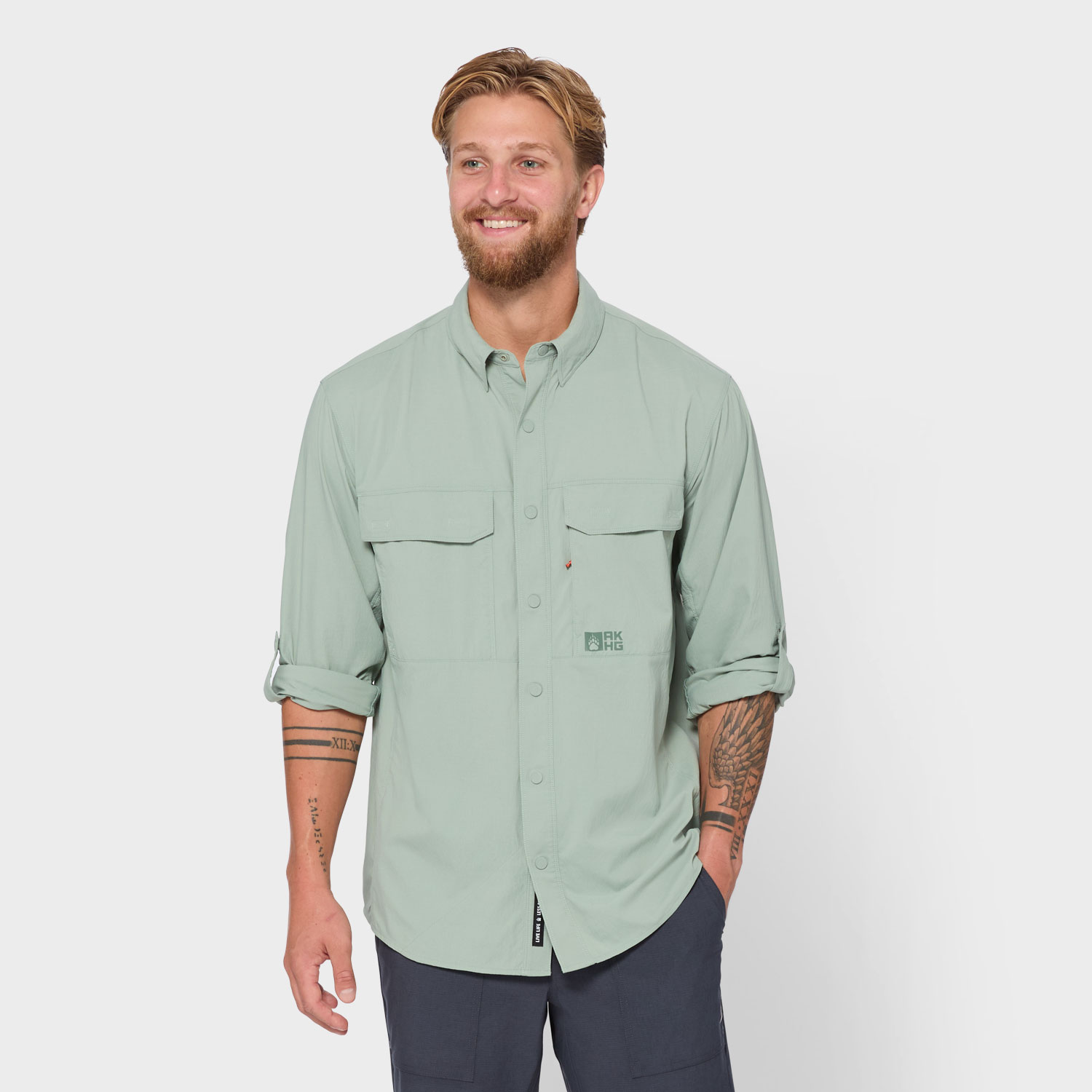 Men's AKHG Sol Survivor Snap-Front Long Sleeve Shirt