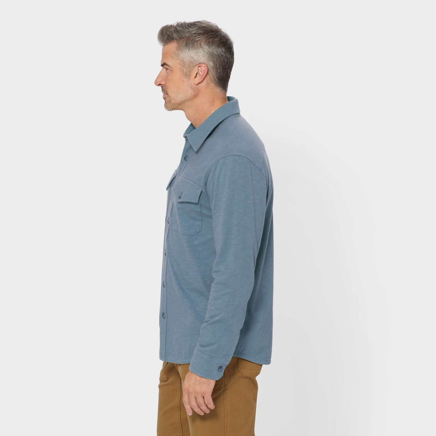 Men's Knit Button Down Shirt - image 3