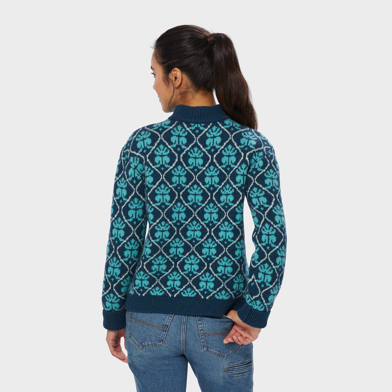 Women's Woolpaca Jacquard Mockneck Sweater - image 2