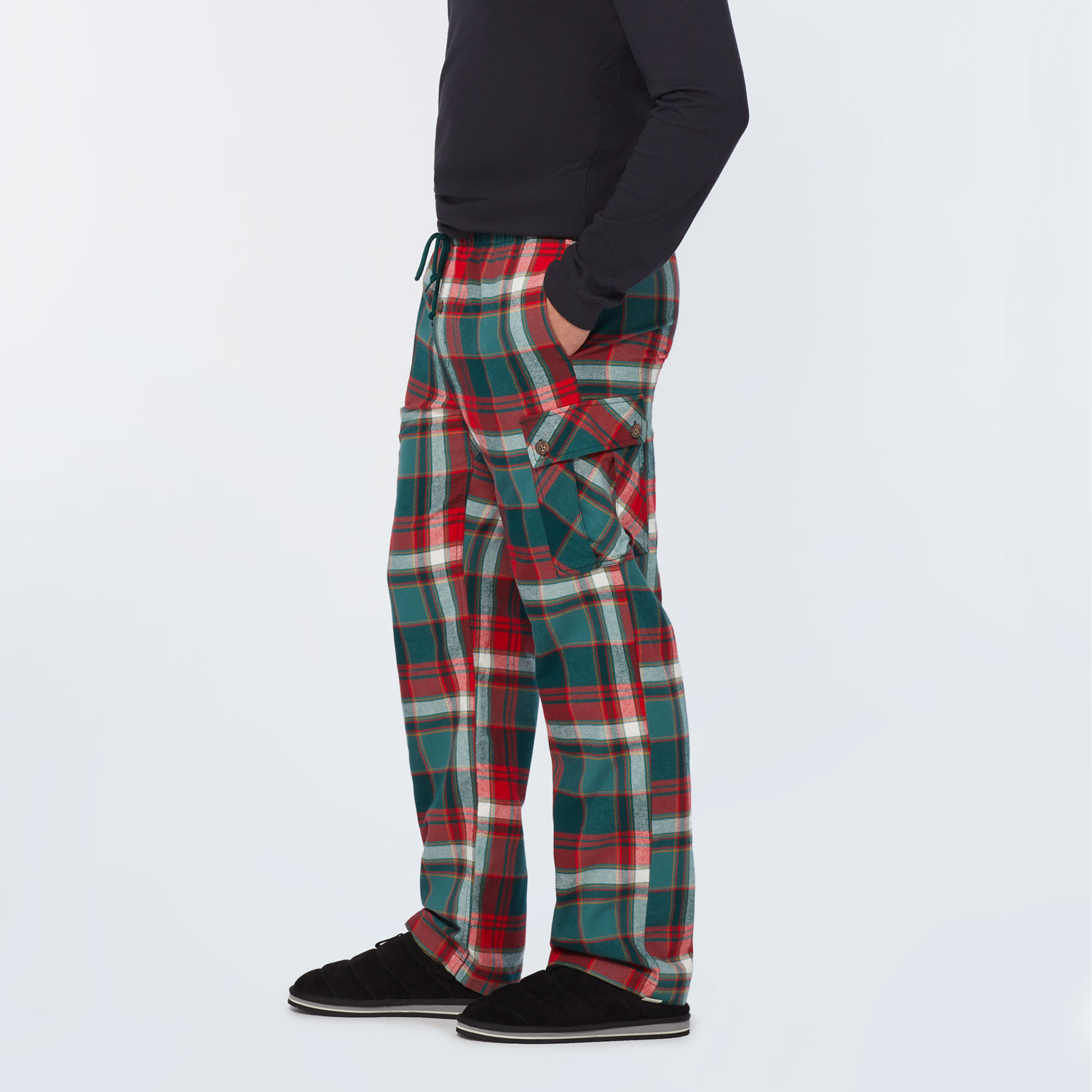 Men's Flannel Cargo Lounge Pants - image 3