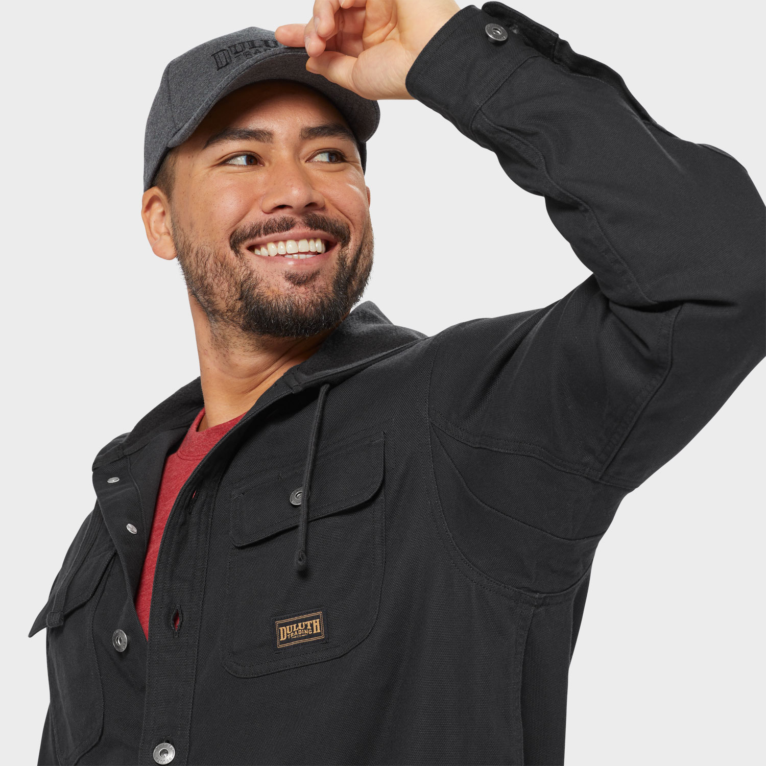 Men's Jersey-Lined Fire Hose Hooded Shirt Jac - image 4