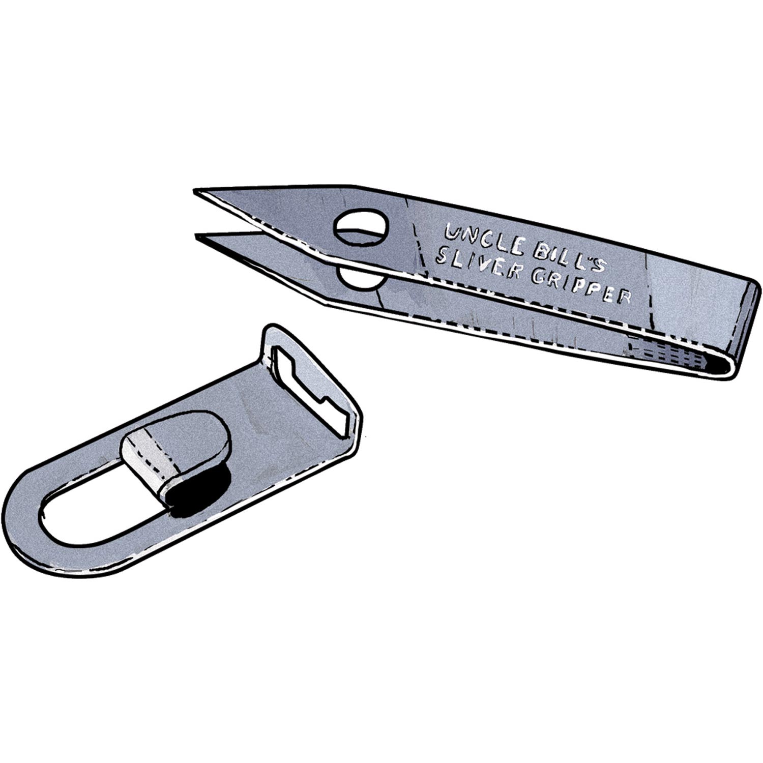 Uncle Bill's Sliver Gripper TWEEZER, Keychain - Black Oxide - EDC