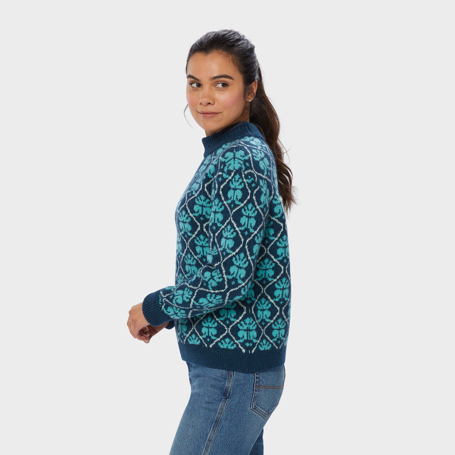 Women's Woolpaca Jacquard Mockneck Sweater - image 3