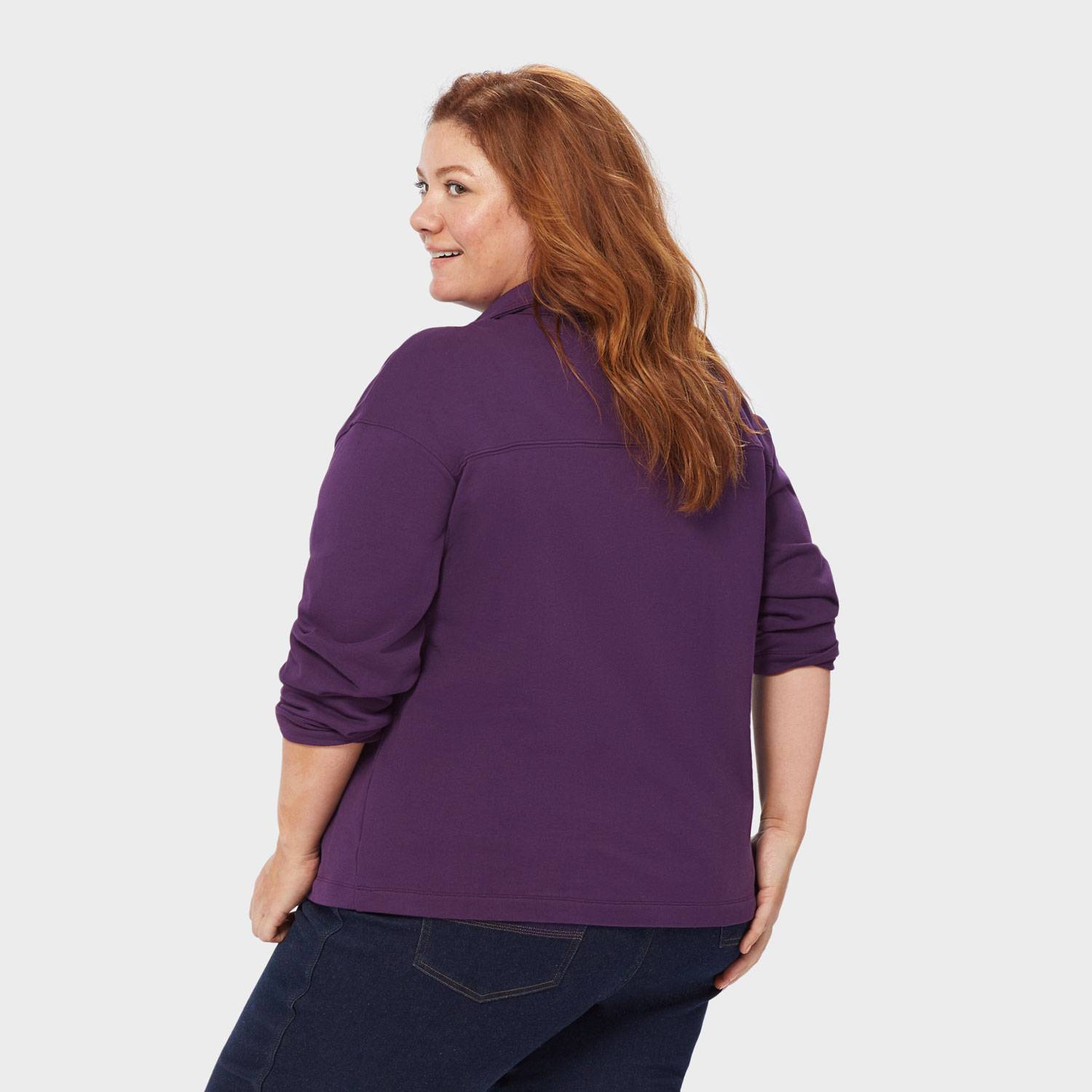 Women's Plus Canal Park Terry Collared Long Sleeve - image 2