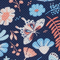 Navy Butterfly Floral