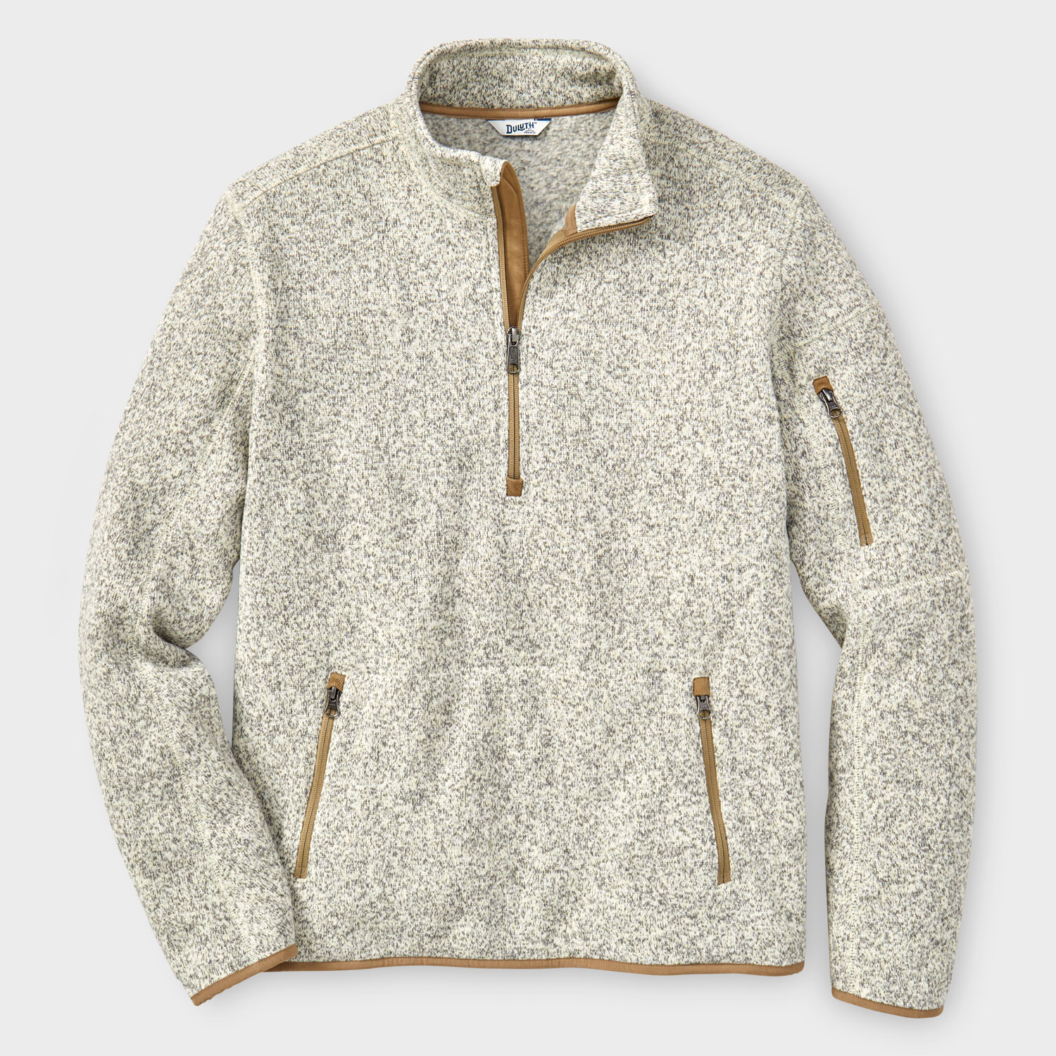 thumbnail image 2 of Men's Mock Neck Quarter Zip Pullover Sweater – Warm Cotton Knit Casual Winter Top 2 of 3