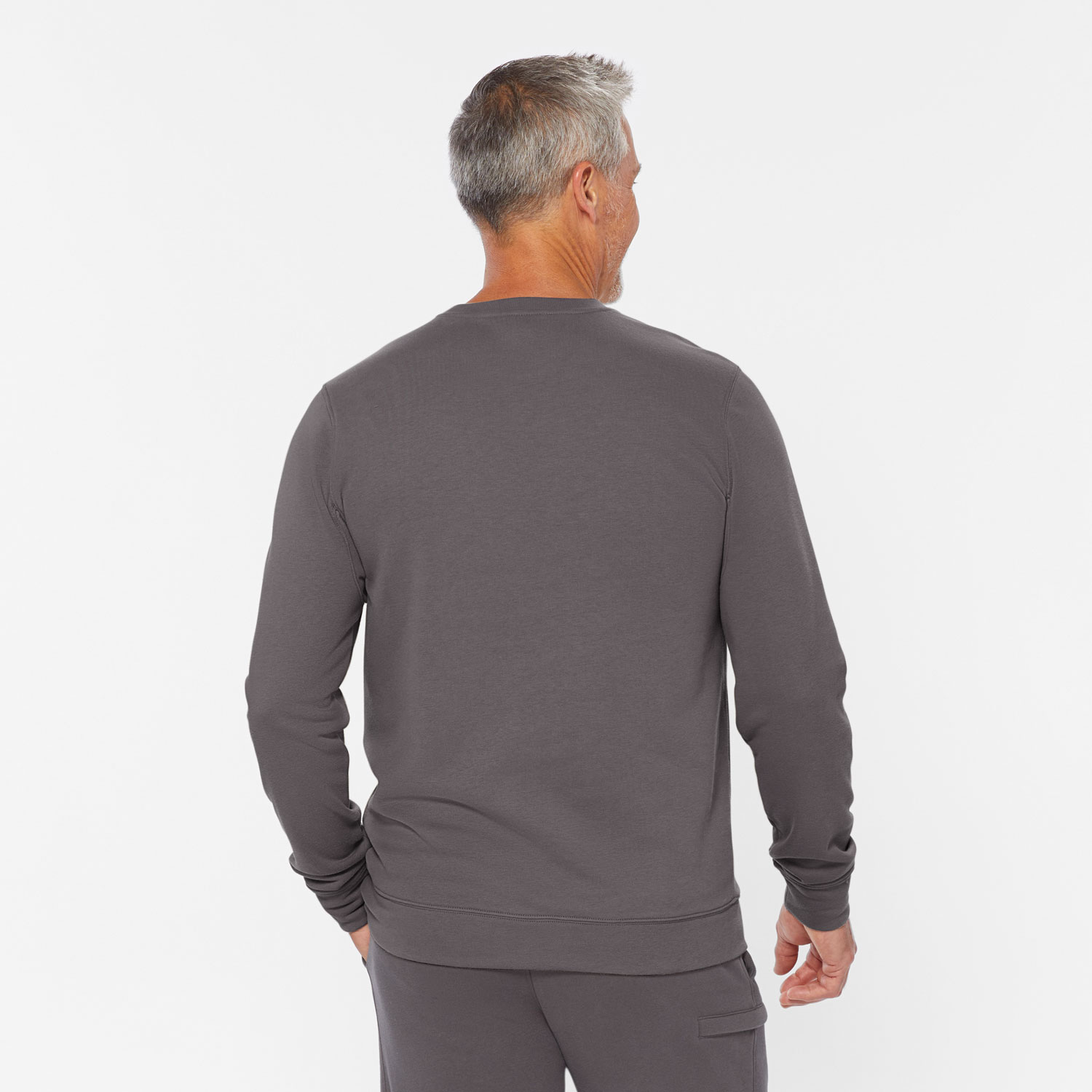 Men's Lazy French Terry Pullover Crew Sweatshirt - image 2