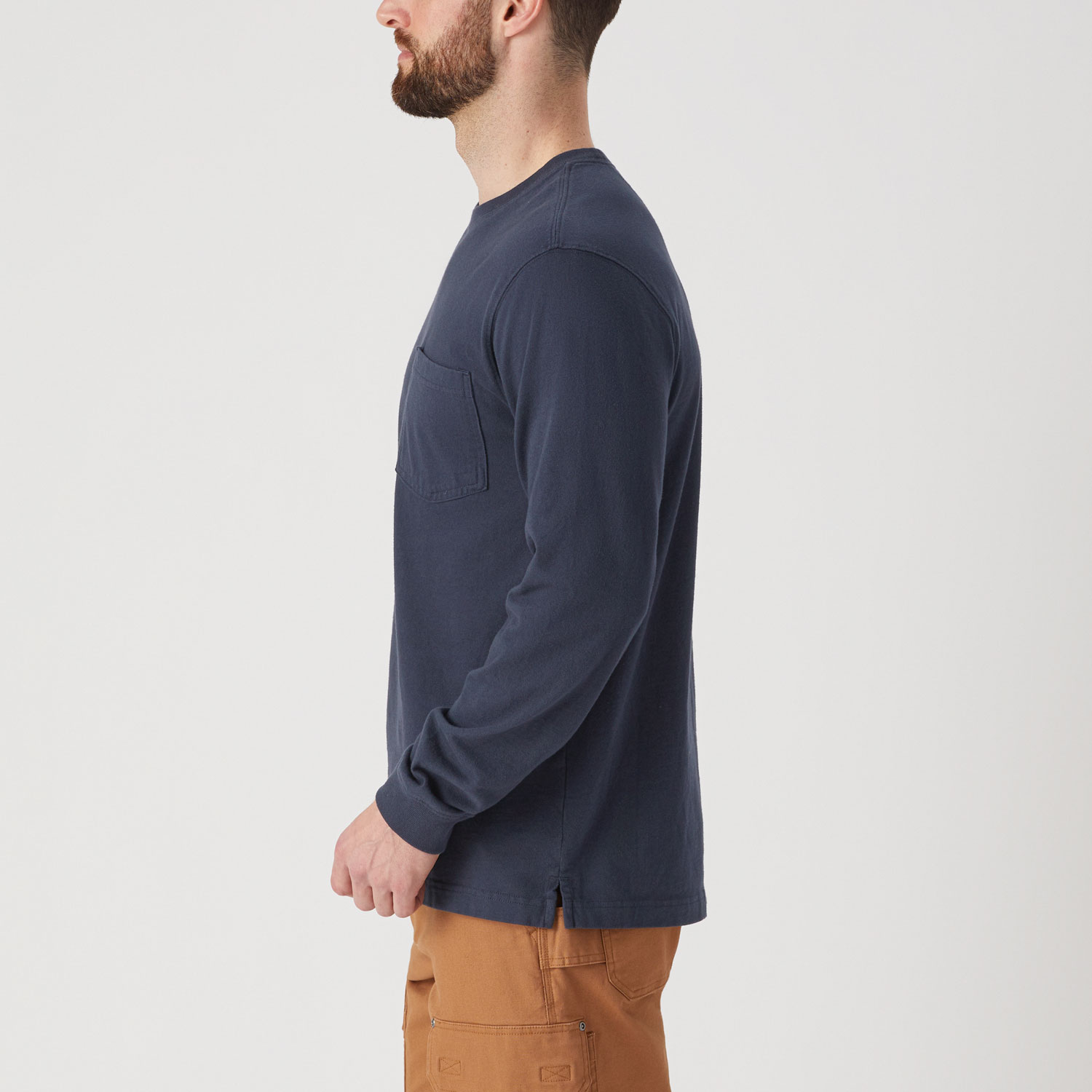 Men's Un-Longtail T Standard Fit Long Sleeve Pocket Crew