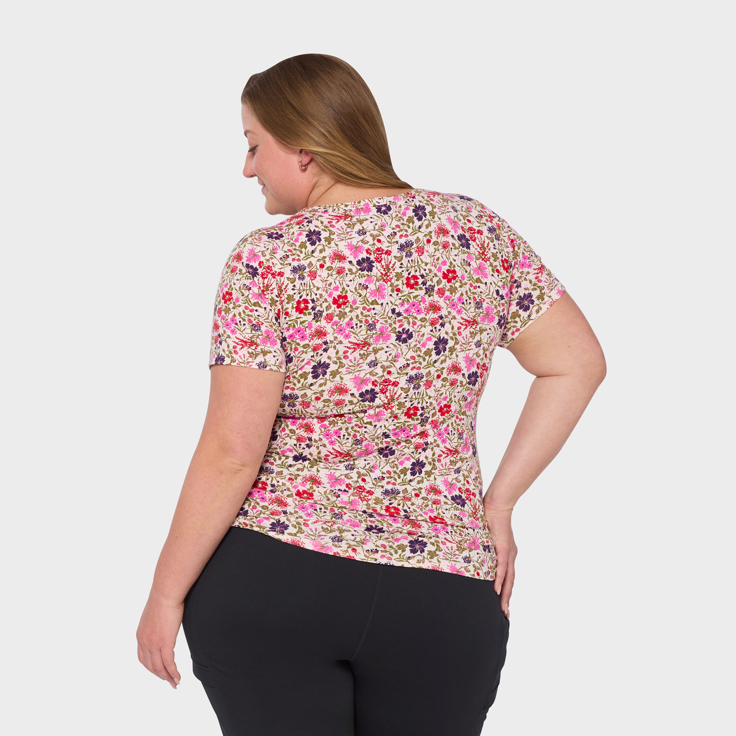 Women's Plus No-Yank V-Neck Tee